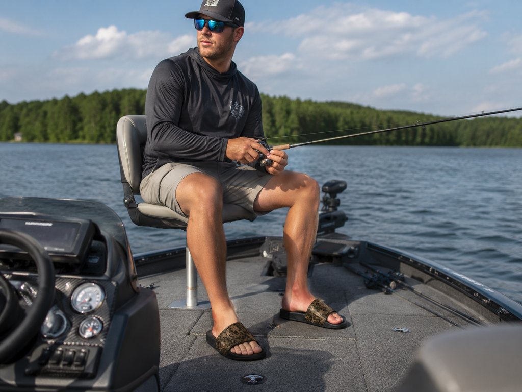 Men's Camo Boat Shoes | Guys Outdoorsmen Slip-on Sandals for Boating and Outdoor Summer Fun