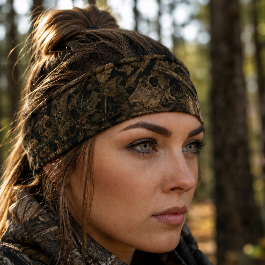Women's Camo Headband | Ladies Camouflage Hunting Hair Band for Fishing, Hunting, Camping, Working Out, and Outdoor Activities