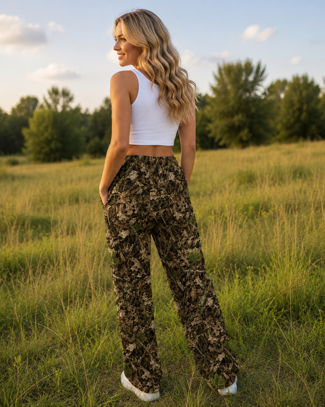 Men's and Women's Camo Sweatpants | Comfy Camouflage Hunting Themed Wide Leg Pants