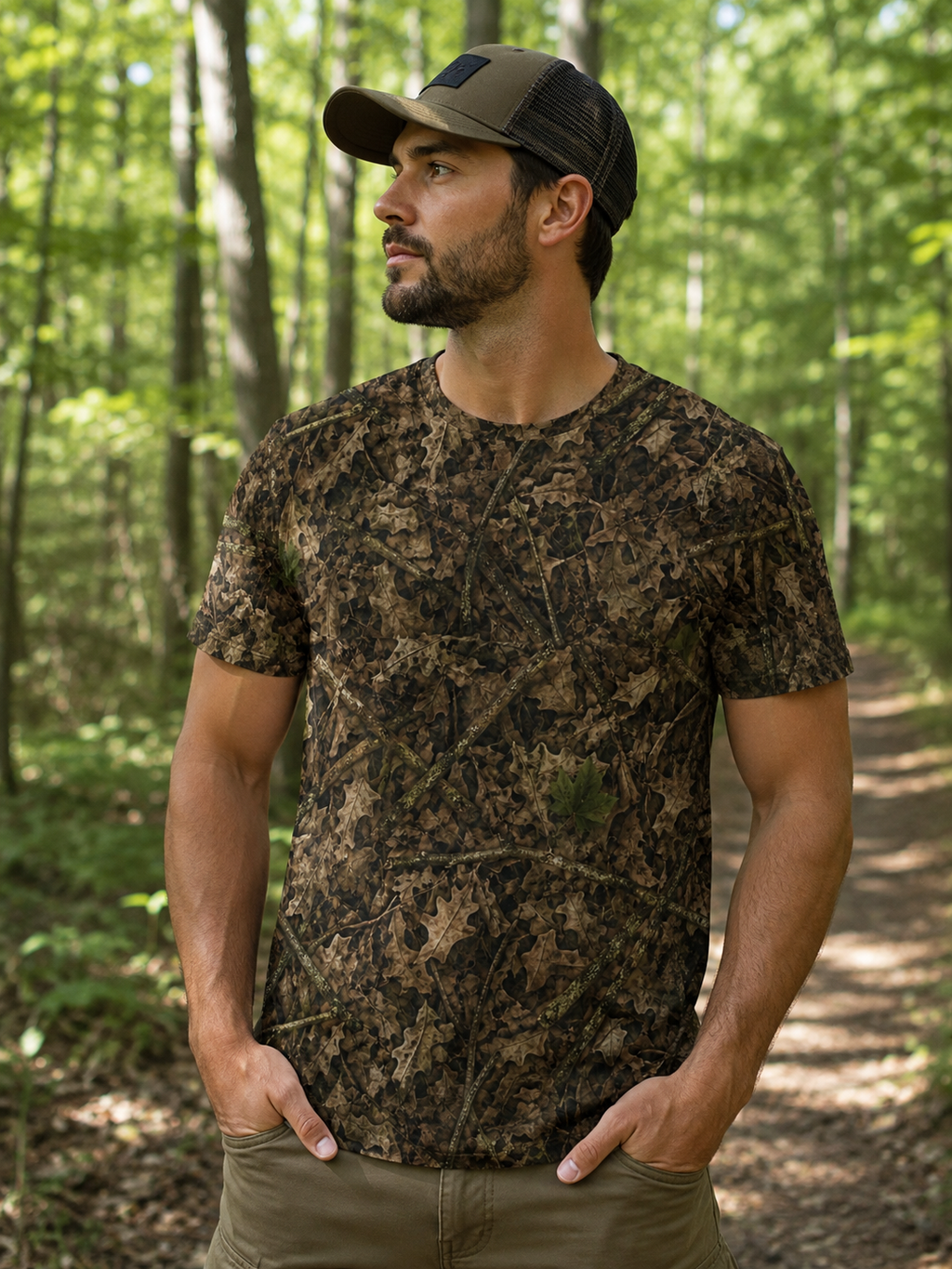 Men's Short Sleeve Camouflage T-Shirt | Outdoor Hunting Tee | Lightweight Camo Shirt for Hunting, Fishing & Everyday Wear