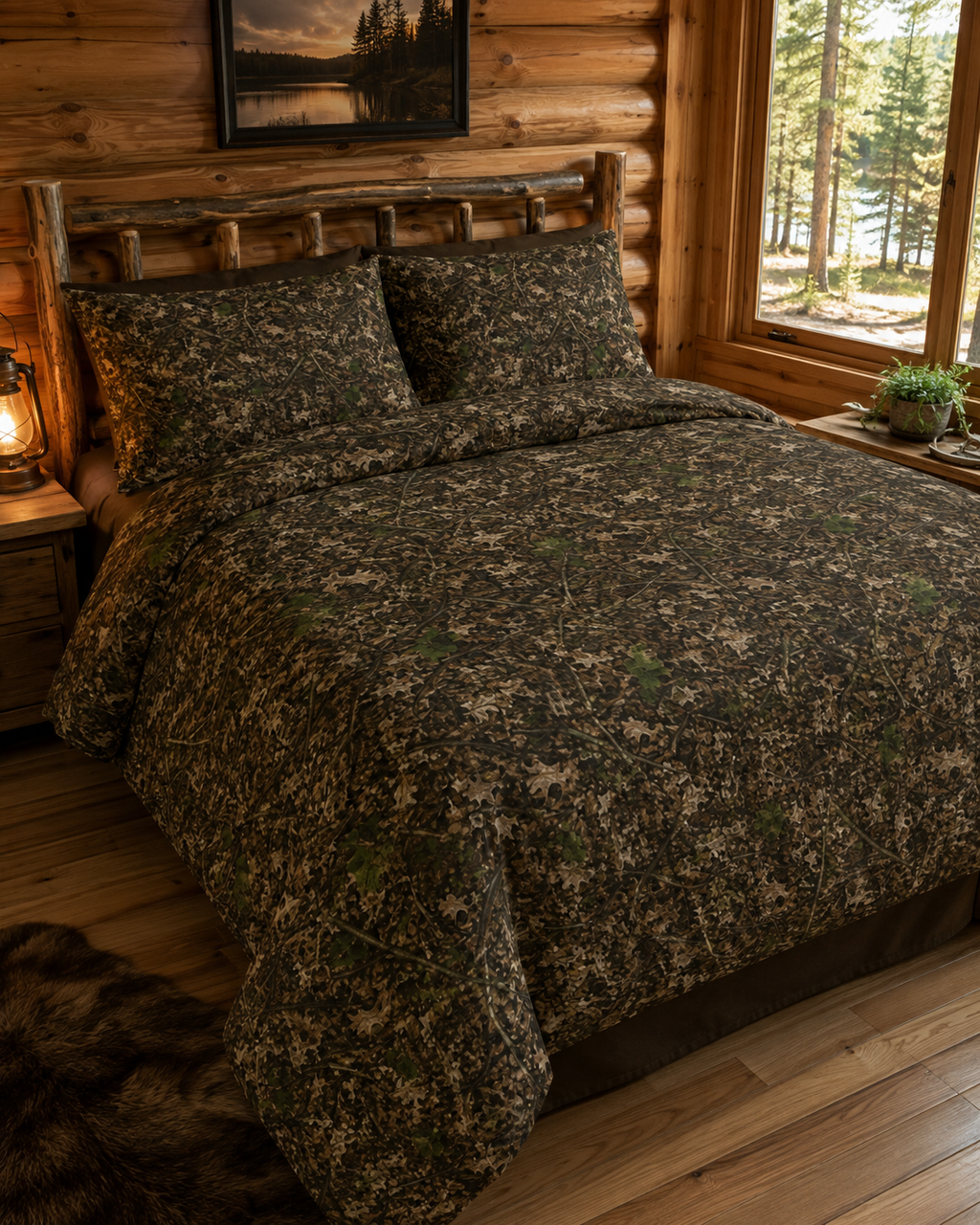 Camouflage Cotton Bedding Set | Camo Duvet Cover and Sham Set | Hunting and Outdoor Bedroom Décor for Twin, Twin XL and Queen Sized Beds