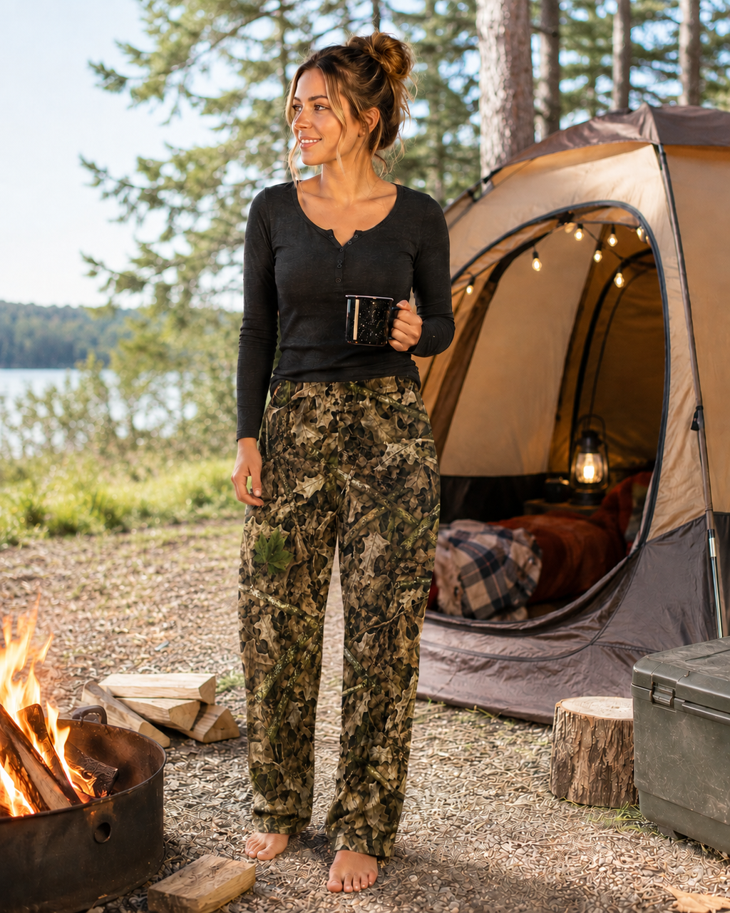Women’s Camouflage Pajama Pants | Ladies Camo Sleepwear for Outdoorswomen Who Love Hunting, Fishing, and Camping