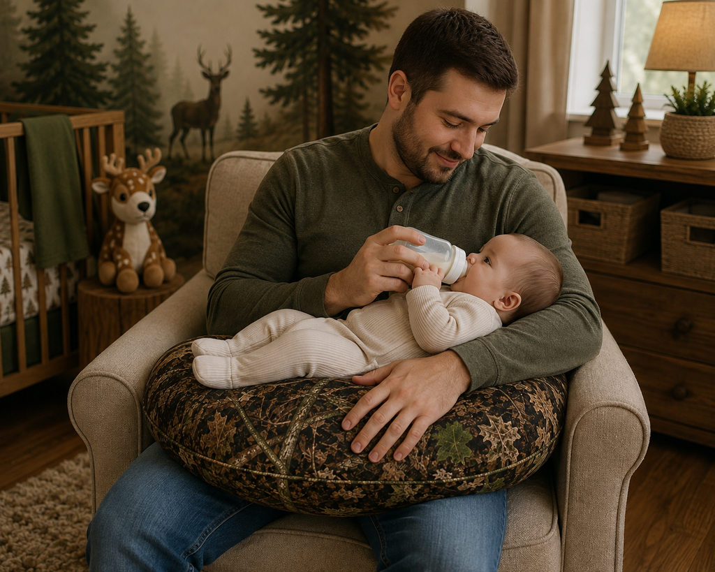 Camouflage Nursing Pillow Cover for Baby Feeding | Camo Newborn Infant Pillowcase for Outdoor Parents who Love Hunting, Fishing, and Camping