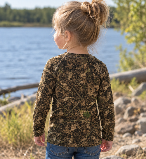 Camo Toddler Long Sleeve Hunting Shirt | Camouflage Youth Rash Guard for Deer Season and Outdoor Adventures