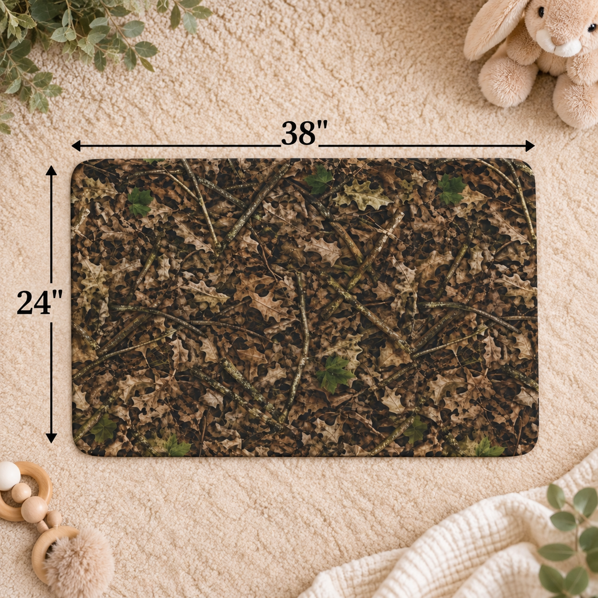Baby Camo Fitted Crib Sheet | Woodland Camouflage Hunting Theme Nursery Decor for Outdoorsy Infants and Families