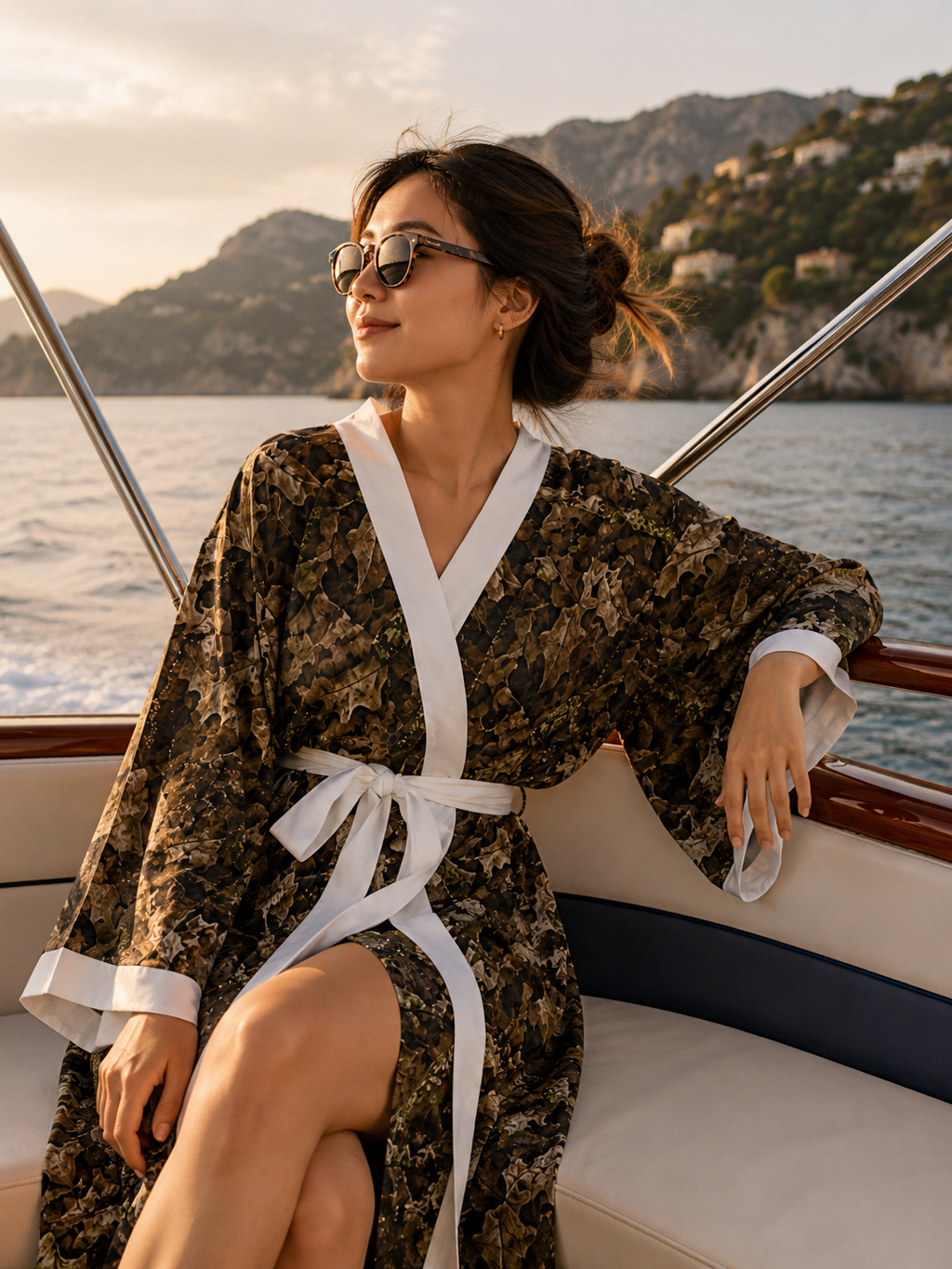Long Sleeve Camo Kimono Robe | Cozy Camouflage Hunting Themed Women's Robe