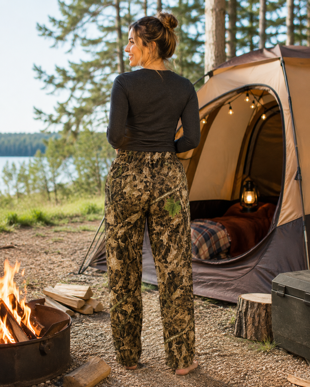 Women’s Camouflage Pajama Pants | Ladies Camo Sleepwear for Outdoorswomen Who Love Hunting, Fishing, and Camping