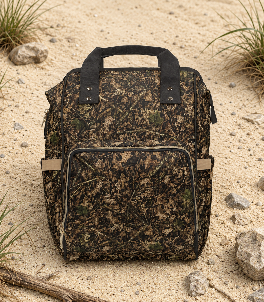 Camouflage Diaper Bag | Multifunctional Camo Backpack for Hunting Families and Outdoor Parents raising Adventurous Babies
