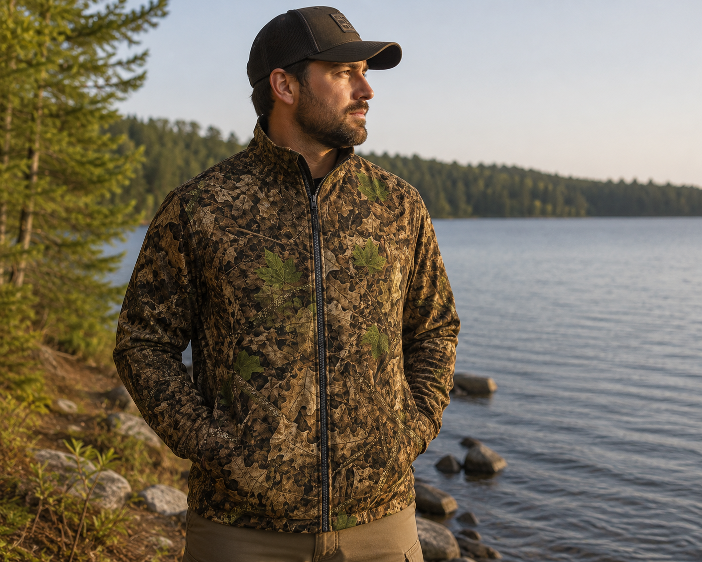 Men's and Women's Camouflage Zip-Up Track Jacket | Lightweight Athletic Camo Jacket for Hiking, Fishing, Hunting & Everyday Wear