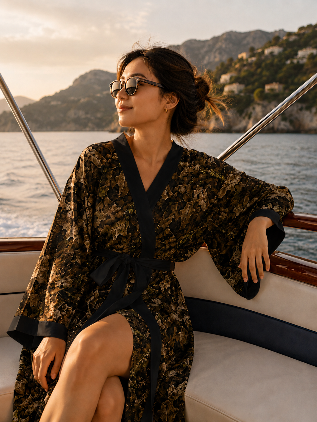 Long Sleeve Camo Kimono Robe | Cozy Camouflage Hunting Themed Women's Robe