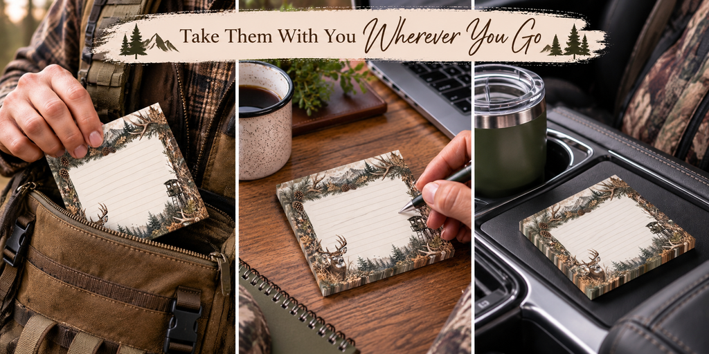 Deer Hunting Theme Post-it® Note Pads | Camo Sticky Notes For Outdoorsmen and Hunters