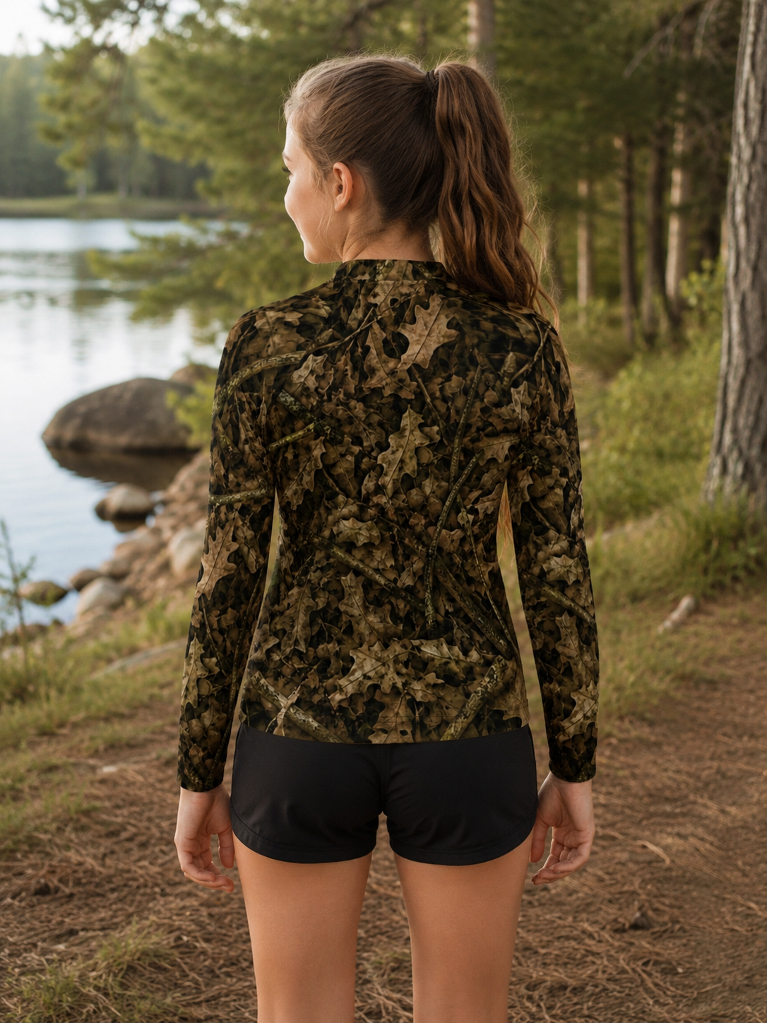 Youth Camo Rash Guard | Kids Hunting Camouflage Long Sleeve Flawlessly Feral Shirt