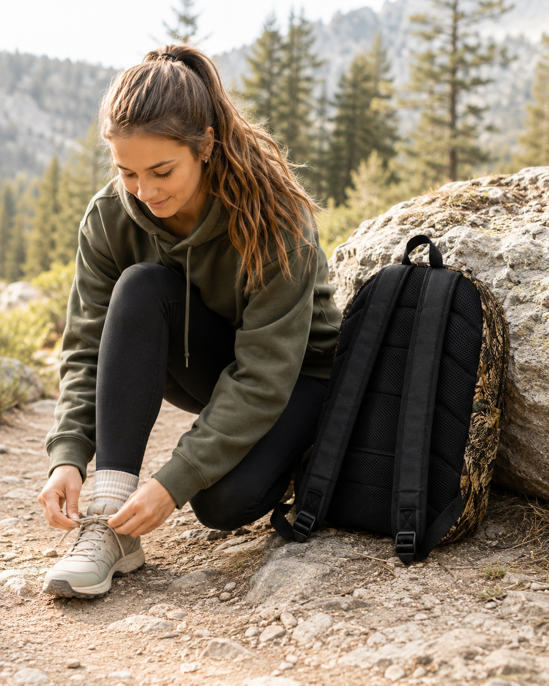 Camouflage Backpack | Camo Medium-Sized Bookbag for Outdoor Adventures Like Hunting, Fishing, and Camping, or for Office and School Supplies