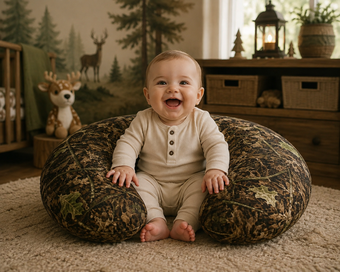 Camouflage Nursing Pillow Cover for Baby Feeding | Camo Newborn Infant Pillowcase for Outdoor Parents who Love Hunting, Fishing, and Camping