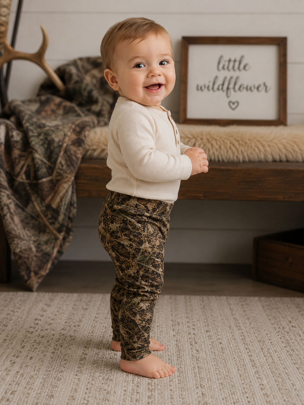 Camo Baby Leggings | Infant and Toddler Camouflage Hunting Theme Pants