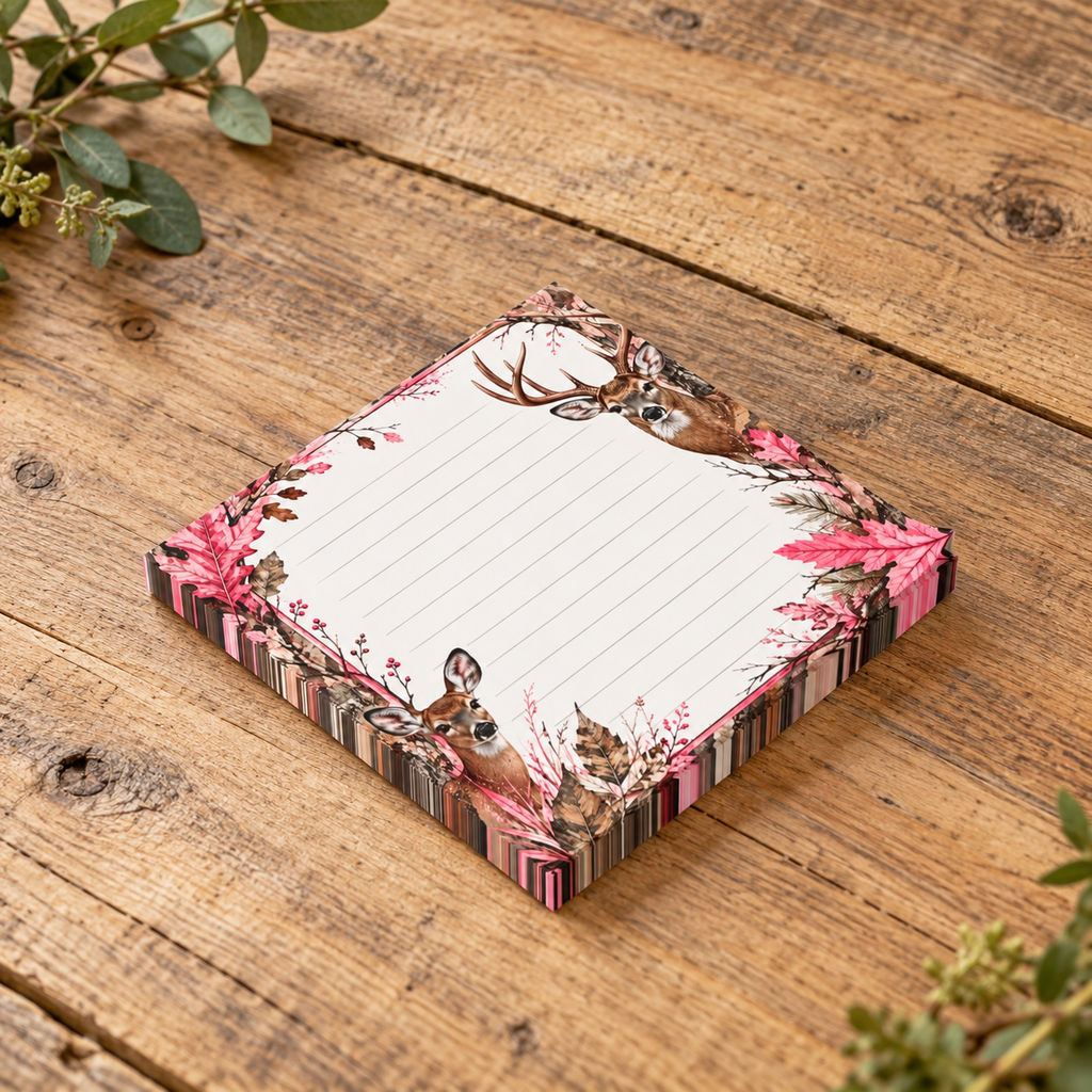 Ladies Hunting Theme Post-it® Note Pads | Pink Camo Sticky Notes For Outdoorswomen