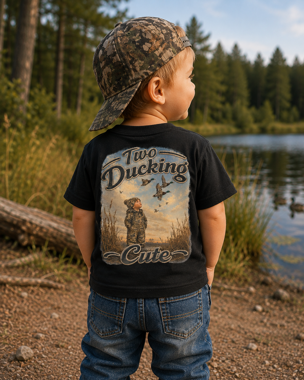Second Birthday Duck Theme Shirt | Toddler Two-Year-Old Duck Hunting Birthday Tee