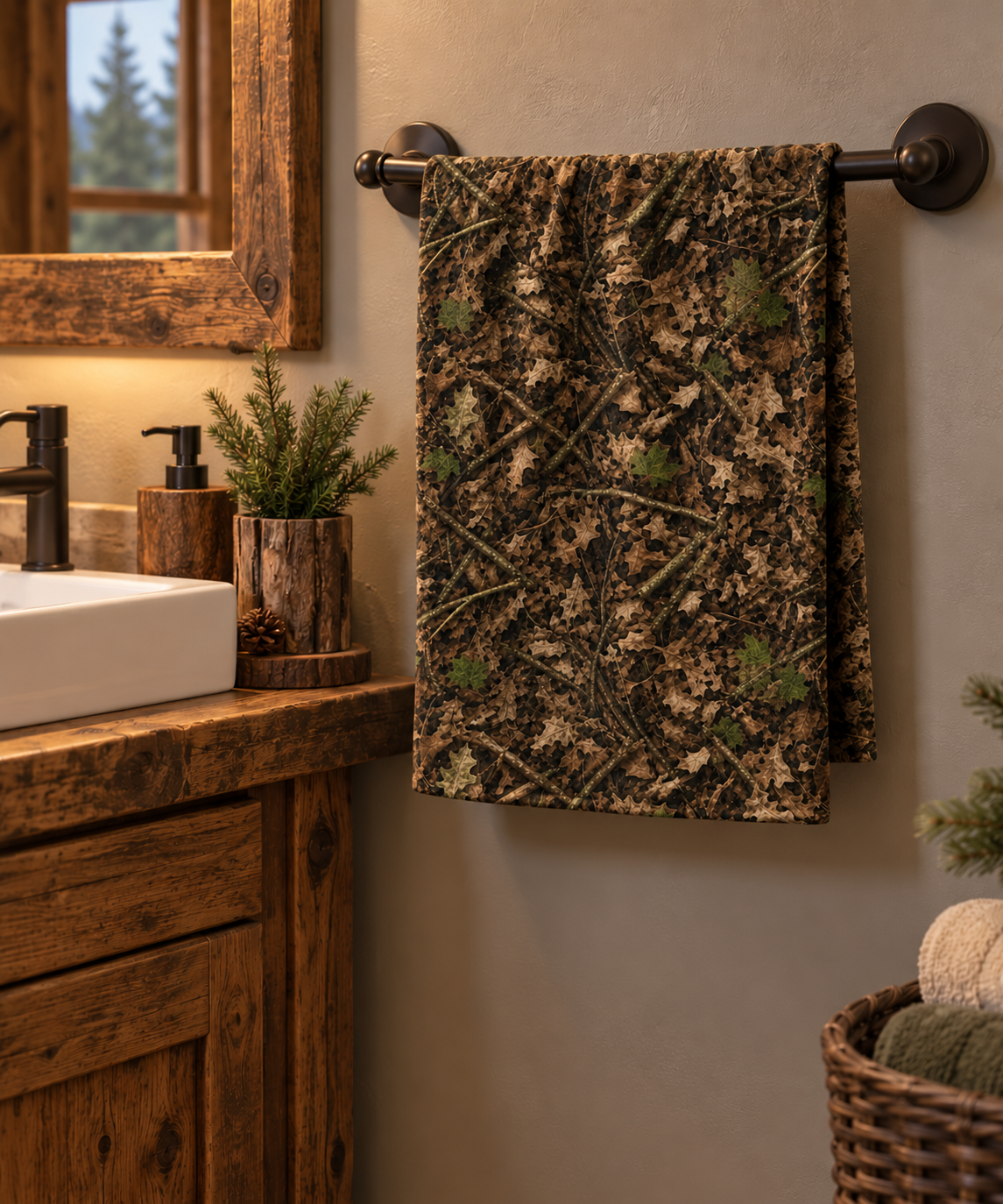 Camouflage Kitchen Towel | Camo Waffle Double-Sided Hand Towel