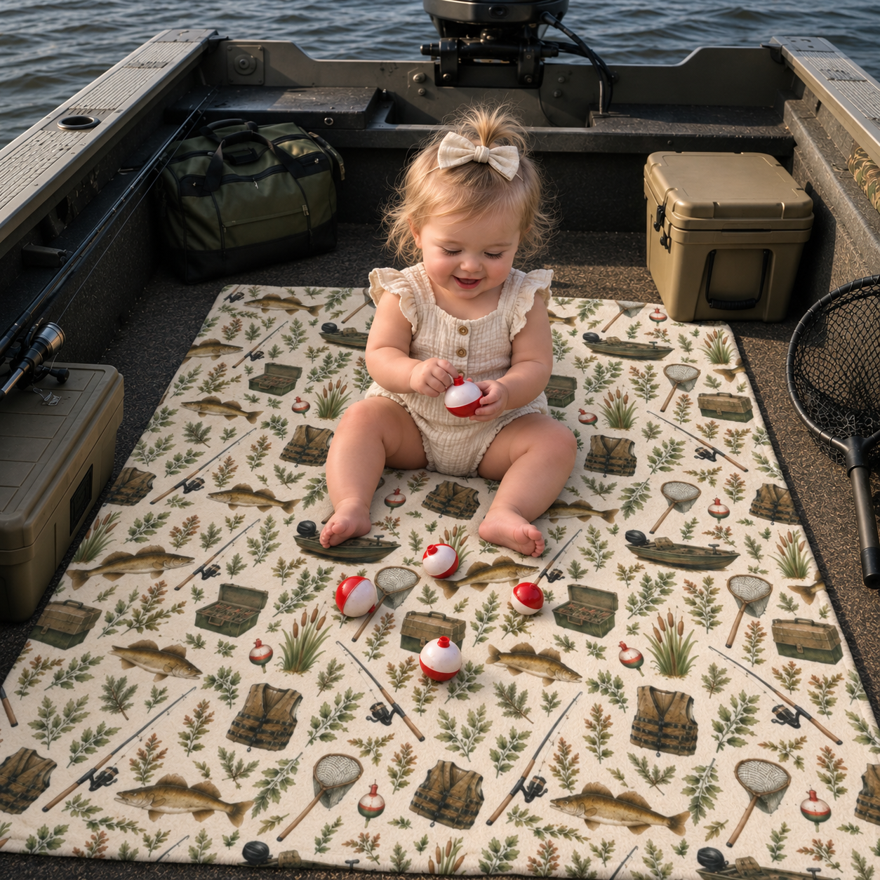 Walleye Fishing Soft Fleece Baby Blanket | Infant Fisherman Nursery Decor for Outdoor Families