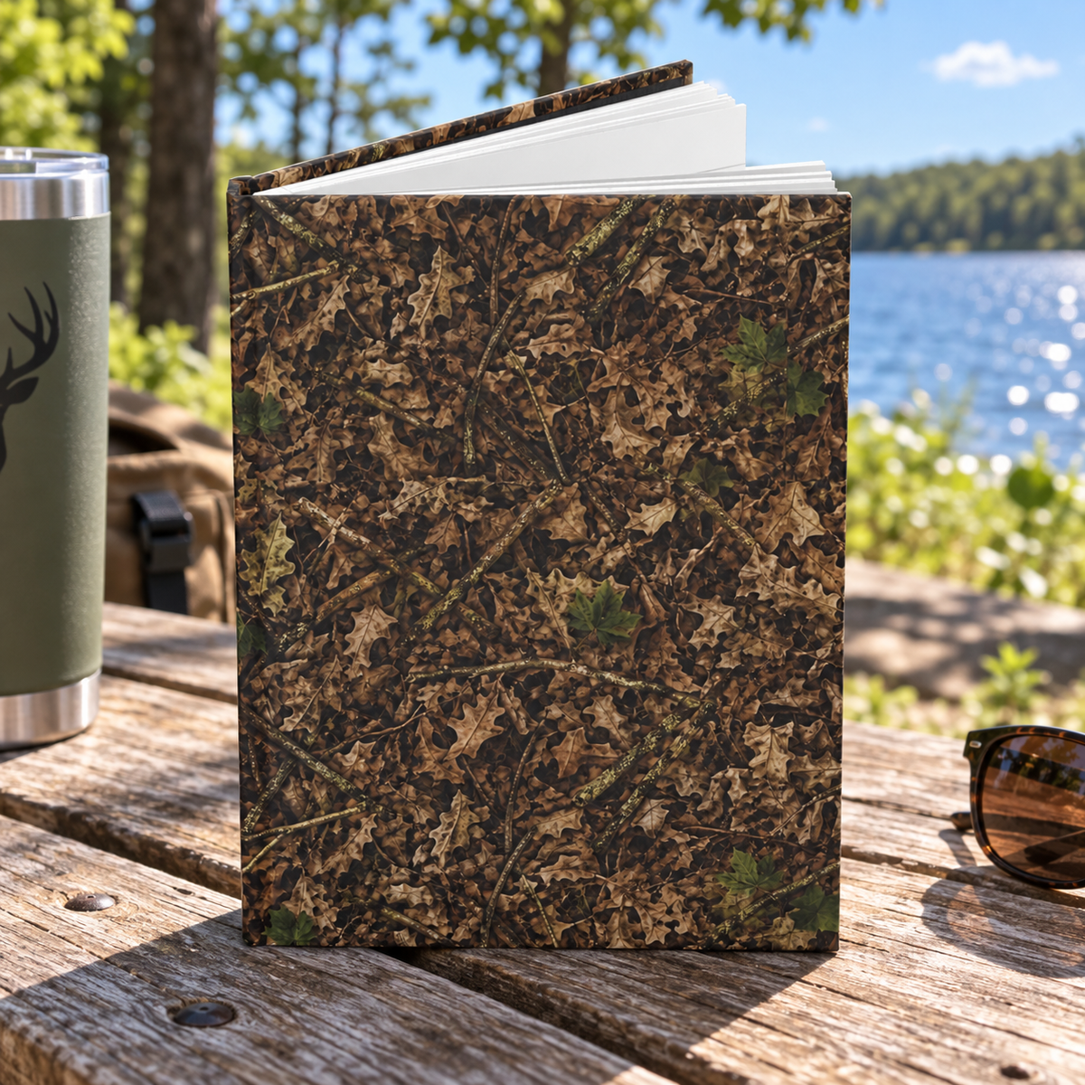 Camouflage Hardcover Notebook (Lined) | Woodland Camo Journal