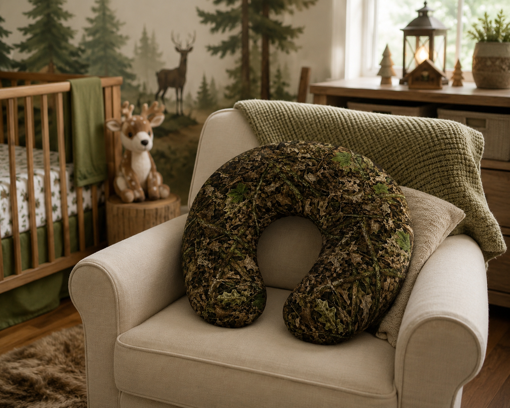 Camouflage Nursing Pillow Cover for Baby Feeding | Camo Newborn Infant Pillowcase for Outdoor Parents who Love Hunting, Fishing, and Camping