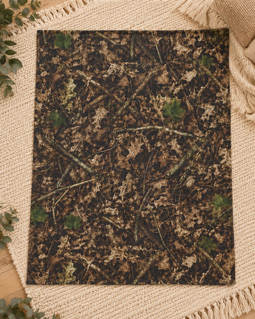 Camouflage Baby Swaddle Blanket | Camo Hunting Themed Nursery Decor for Outdoorsy Infant