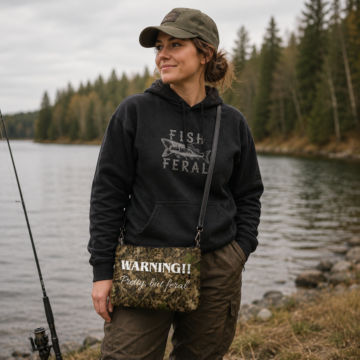 Camouflage Handbag | Small Camo Zip-up Purse for Outdoorswomen, Huntresses, and Lady Fishermen Essentials