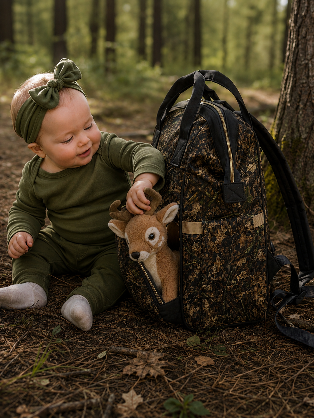 Camouflage Diaper Bag | Multifunctional Camo Backpack for Hunting Families and Outdoor Parents raising Adventurous Babies