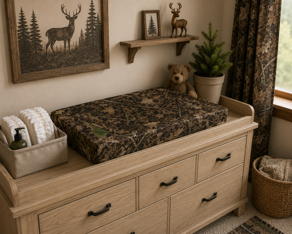 Camouflage Baby Changing Pad Cover | Camo Infant Changing Table Accessories for Hunting Themed Nursery and Outdoorsy Families