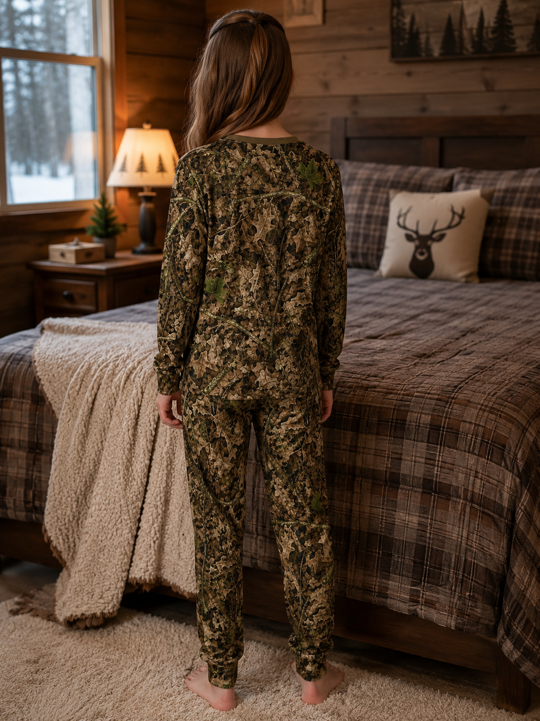 Children's Long Sleeve Camouflage Pajama Set | Kids Soft & Cozy Silk Camo Sleepwear for Boys and Girls