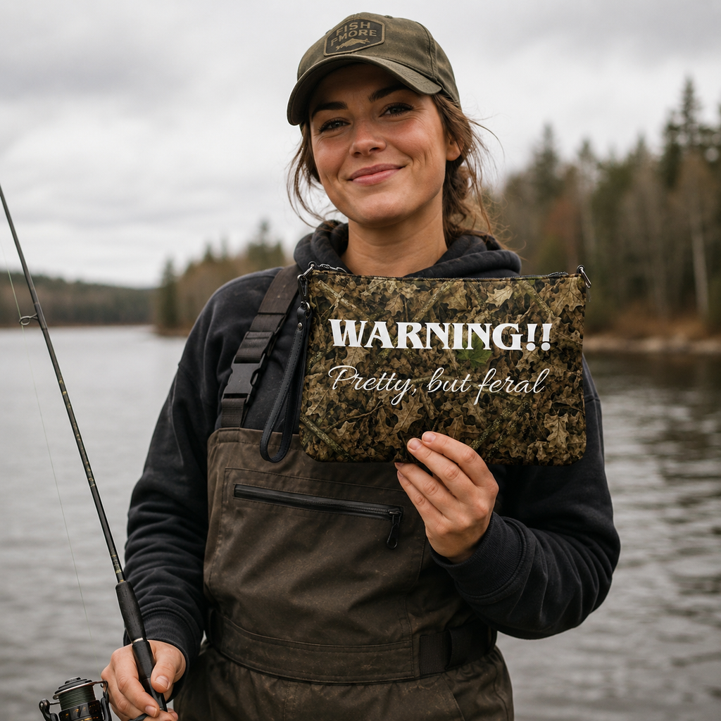 Camouflage Handbag | Small Camo Zip-up Purse for Outdoorswomen, Huntresses, and Lady Fishermen Essentials