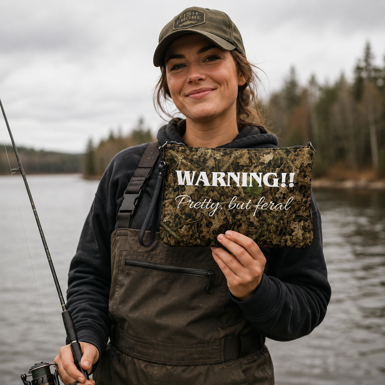 Camouflage Handbag | Small Camo Zip-up Purse for Outdoorswomen, Huntresses, and Lady Fishermen Essentials